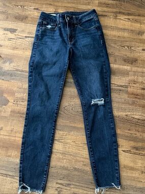 GAP Dark Blue Distressed Skinny Jeans